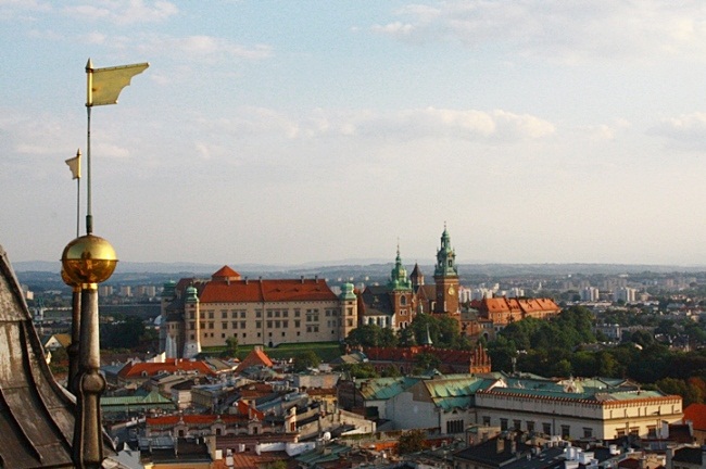 Wawel - widok z wieży Kościoła Mariackiego